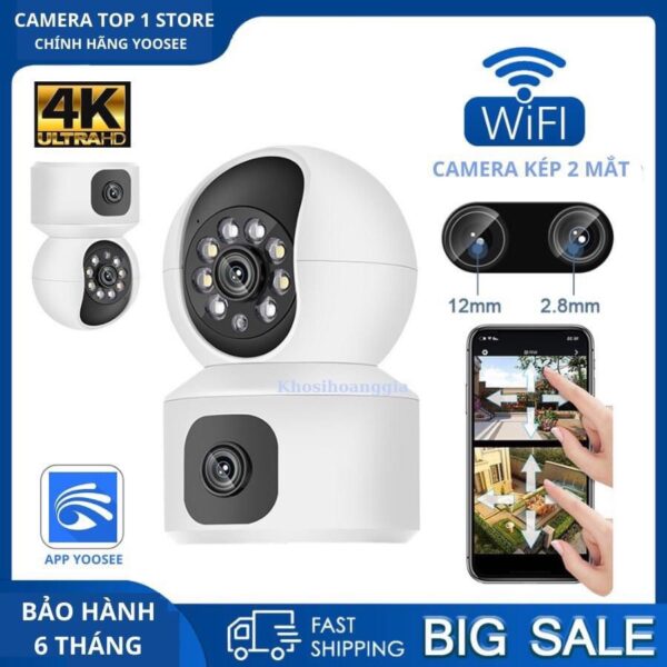 Camera Wifi Yoosee 2 khung hình Q8D 5MP 3K -